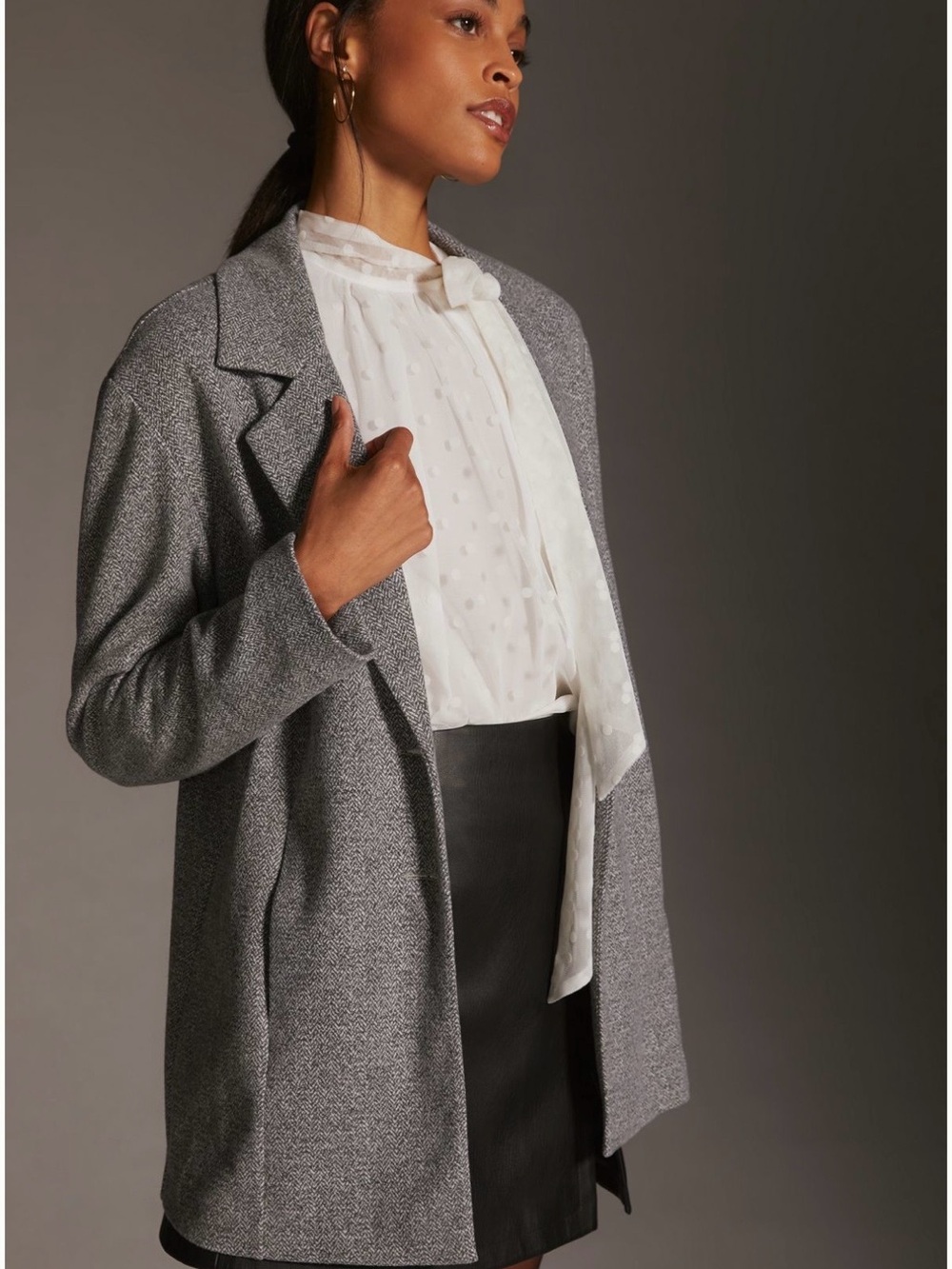 Avec Les Filles Grey Longline Blazer